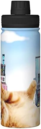 Vodena boca Cat-Anime-Japan 18 oz Izolirana cijevi od nehrđajućeg čelika sa širokom tikvicom sa propusnim izljev