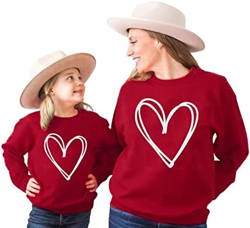 Boutikome mammy i meni zaljubljeni duks ljubavi srca Grafički grafički obiteljski outfits dugih rukava pulover majica