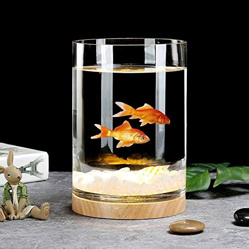 TJLSS rezervoar za ribu od Zadebljanog stakla okrugli mali Kreativni Zlatni akvarijum dnevni boravak Mini ukrasi