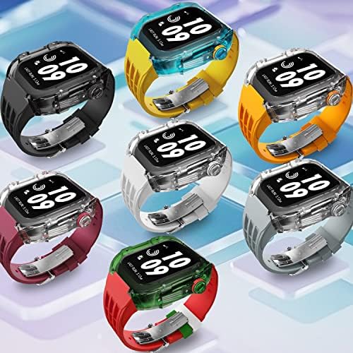 Azanu luksuzni prozirni komplet za modifikaciju satova, za Apple Watch Band 45mm 44mm Case za sat + kaiš za sat za IWATch 8/7/6/5/4