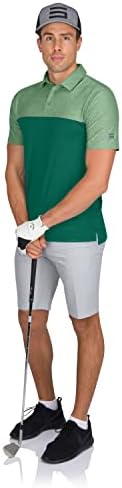 Muška modernu dva tonirana boja blok za golf polo - suho fit 4-smjerni rasteznu tkaninu. Wilure Wicking, anti-miris tehnologija, upf 50+