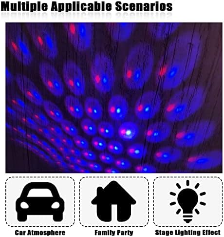 Ntnev auto LED krovna svjetla, prijenosni podesivi USB fleksibilni interfejs pokazuju romantično svjetlo atmosfere, USB svjetlo za kružnu projekciju atmosfere za dekor automobila,plafon, spavaću sobu, zabavu