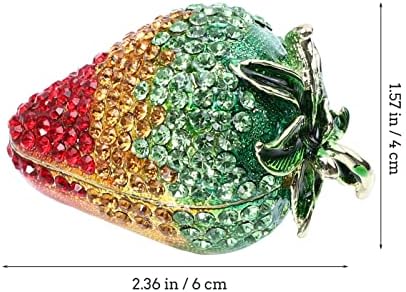 Vjenčana dekoracija Emajl jagoda šarkena kutija: jagoda za prstena s malim blagdanim bljeskovim blagam kutija za crvenu nakit za božićni