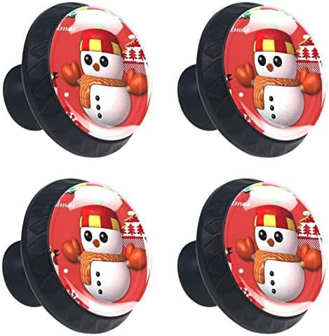Kraido Merry Božićne snjegovićene ladice za ladice 4 komada okrugla gumb ormara sa vijcima pogodnim za kućni ured kupaonica ormar