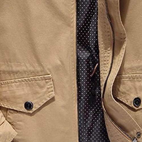 Kratka vojska jakna za muškarce Ležerne prilike na otvorenom Zip up kaput ovratnik Windbreaker Uniform Solid Parka radne odjeće
