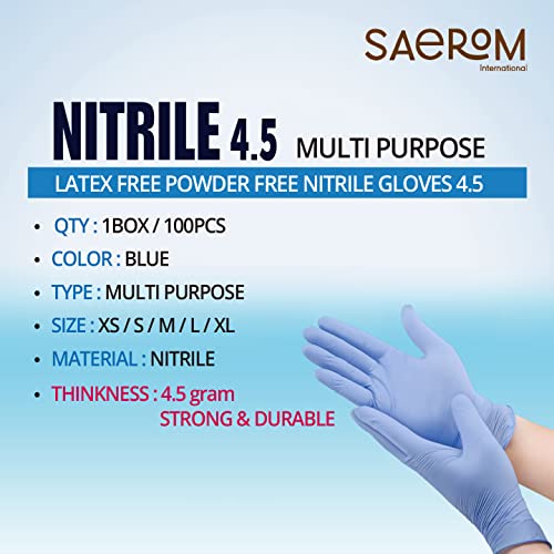 Nitrile 4.5 rukavice, veličina L, 100 rukavica, lateks, besplatni, puder, plave teksturirane rukavice, ambijentne gumene rukavice