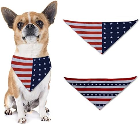 Pas Bandana šal, šalovi trokuta za pse, patriotske zvijezde Stripes American Flag Scarfs za malu srednje velike djevojke PUT PUT paket