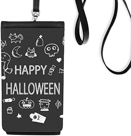 Sretan Ghost strah Halloween Telefon novčanik torbica Viseća torbica za mobilne uređaje Crni džep