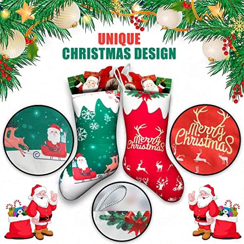 Božićne čarape personalizirane sa oznakama-18 Velike reindeer Božićne čarape i dekoracije santa Xmas Décor - prekrasan santa i životinje