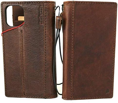 JAFO originalna klasična tamna kožna torbica za iPhone 12 Pro Max knjiga Slim novčanik ručno rađena navlaka Luksuzni ID prozor držač