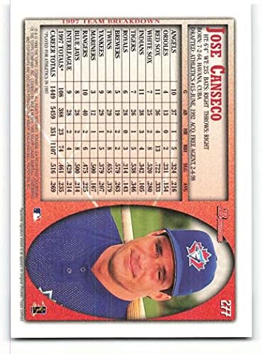 1998 Bowman # 277 Jose Canseco - Toronto Blue Jays
