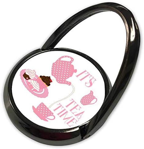 3Droza Alexis Design - Čaj - ružičasti Polka Dot Tea set, kolači. To je vrijeme čaja pozitivnog teksta - telefonski prsten
