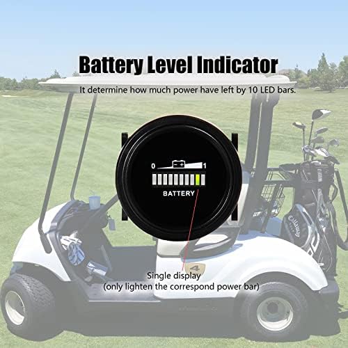 HonorMeet 12V / 24V 36V 72V indikator kapaciteta baterije, mjerač baterije za Club Car Golf Cart, baterija Mjerač za baterije za golf