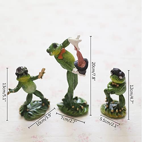 BOOMLATU Funny Frogs figurice i statue paket od 3, smola personalizirane životinjske kolekcionarske figurice za popločavanje dvorišta