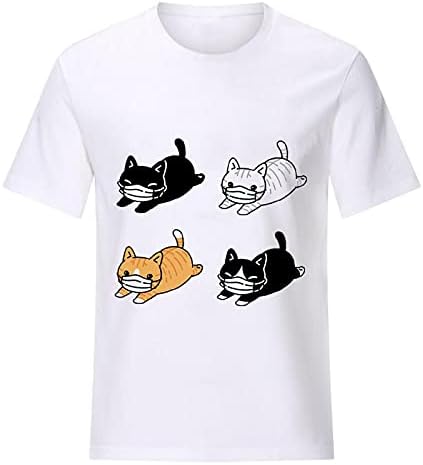 Lkchoose Womens Plus veličine Mala mačka majica kratkih rukava majica kratka majica rukave na plaži Ležerne prilike