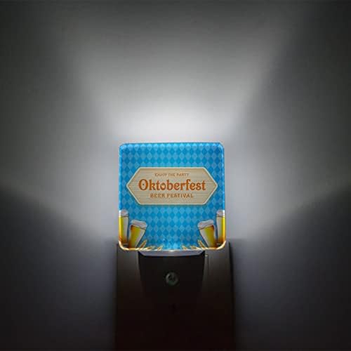 Noćno svjetlo za djecu, Oktoberfest pivo sa pšenično plavim kariranim LED noćnim svjetlom uključite se u zid sa svjetlosnim senzorima