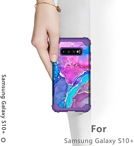 Hekodonk za Galaxy S10 + Plus, teška zaštita od udara na udarcu tvrda plastika + silikonska gumena hibridna zaštitna futrola za Samsung