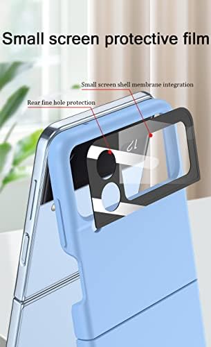 SHIEID Samsung Z Flip 4 silikonska futrola sa zaštitom ekrana, Galaxy Z Flip4 silikonski poklopac zaštitni mat završni sloj, meka