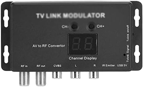 SDFGH UHF TV Link Modulator AV to RF Converter IR Extender sa 21 Kanalnim ekranom PAL/NTSC opciona Plastična Crna
