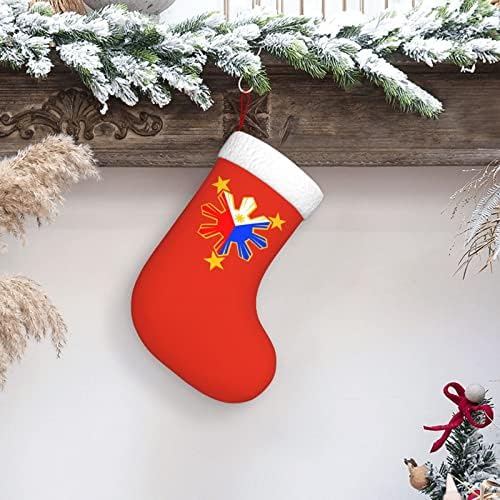QG ZZX Filipini Pride Star zastava Sun Božićni čarapa Xmas Čarape Kamin Viseća čarapa 18 inča Odmorsko dekoracija
