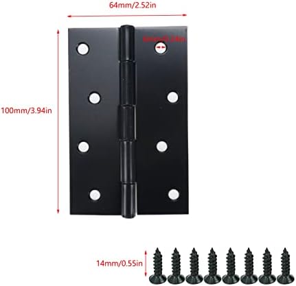 Kumgrot 4pcs ormar za vrata sklopivi šarke metalni namještaj Hardver za ormar za nakit ormar 100 × 64 mm / 3,94 × 2,52IN