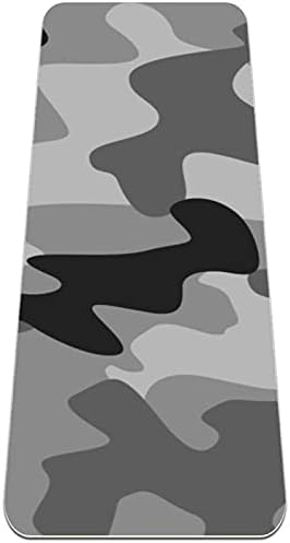 Siebzeh Grey Camouflage Premium Thick Yoga Mat Eco Friendly Rubber Health & amp; fitnes Non Slip Mat za sve vrste vježbe joge i pilatesa