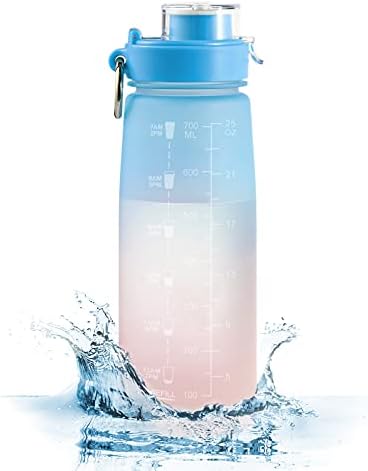 HOFUN Motivacijska boca za vodu: Propuštena fitnes 27oz 800ml boca za piće s pitkom vodom s vremenskim markerom i mjernom mjerilom,