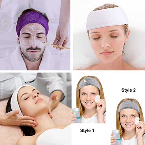 SHJDARF Spa traka za glavu podesiva šminka traka za glavu za pranje lica, tuš, maska za lice, jogu i Sport, 3 komada
