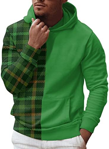 Xiloccer muško jesen i zimski slobodno vrijeme Putovanje vanjskim sportovima Colorblock Plaid Print Slim Fit džemper s kapuljačom