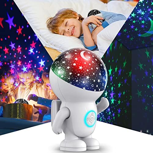 Aoilioa astronaut noćni svjetlosni projektor za djecu, zvijezda projektor pokloni za dječake djevojčice, 360° rotacija maglina 8 vrsta