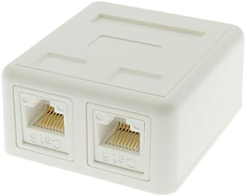 Accl ​​CAT.6 2port površinske montažne kutije Bijelo w / priključak, 4 pakovanja
