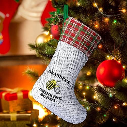 Drdov prijatelj za piće Sequin Božićne čarape Xmas Dekoracije stabla zida viseći ukras za prazničnu zabavu