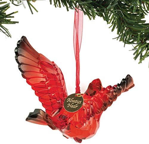 Odjel 56 Akril Božić Osnove Cardinal Bird Hanging Ornament, 3.125 Inč, Crven
