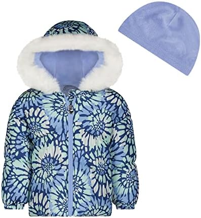 London Mag za bebe-djevojke sa kapuljačom zimska jakna, kapuljača sa lažnim firmom sa odgovarajućim flekom Beanie