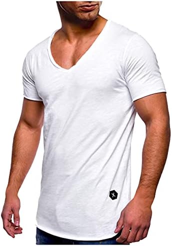 Leiyan Muns casual mišićne majice Ljetni kratki rukav plus veličine V-izrez na otvorenom Atletički vježbe za trčanje