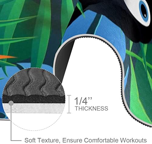 Tropsko brazilsko palmino lišće Toucan Extra Thick Yoga Mat - ekološka neklizajuća Vježba & podloga za fitnes podloga za vježbanje za sve vrste joge, pilatesa i vježbi na podu 72x24in