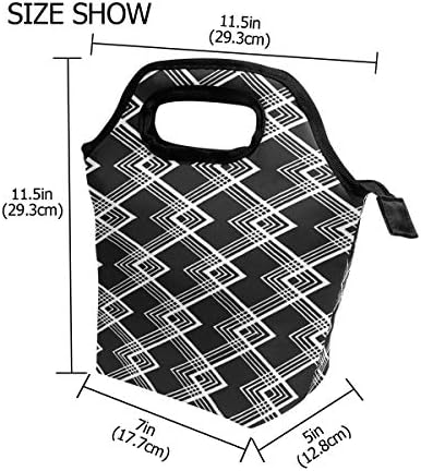 Heoeh Cool Geometry Dijamantska torba za ručak Cooler tote torba izolovana kutija za ručak sa patentnim zatvaračem torba za školski
