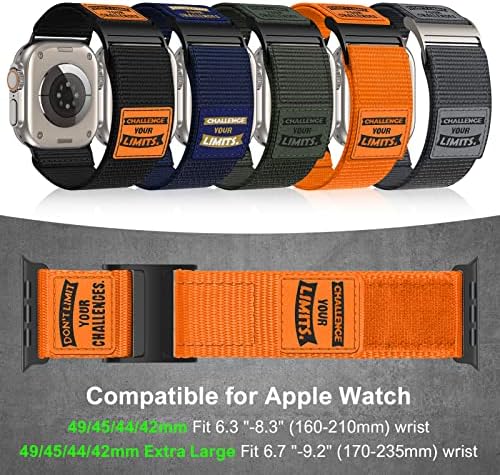 Čvrsti najlonski opseg kompatibilan sa Appleam Watch Ultra bend 49mm 45mm 44mm 42mm, meka sportska petlja Podesivi zamenski remen