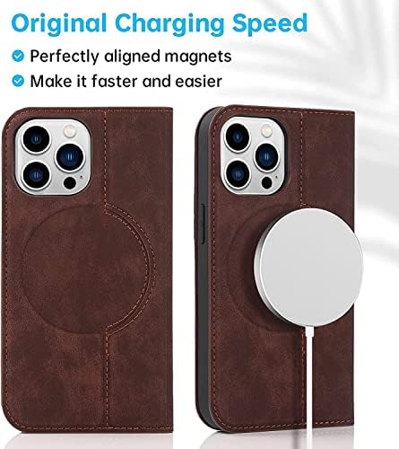 Bneguv magnetna torbica za novčanik za iPhone 14/14 Plus / 14 Pro / 14 Pro Max, Premium PU kožna futrola za telefon sa slotovima za
