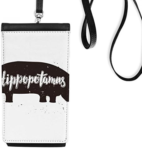 Hippopotamus crno-bijeli telefon za životinje novčanik tašna viseća mobilna torbica crni džep