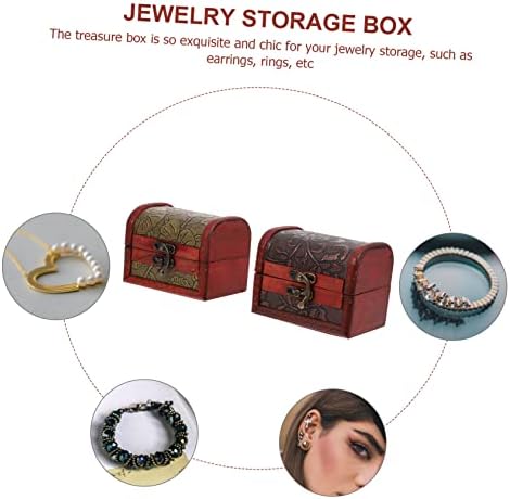 Operitacx 2kom kutija za odlaganje Vintage kutija za odlaganje Organizator šminke Organizator nakita za ogrlice kutija za odlaganje