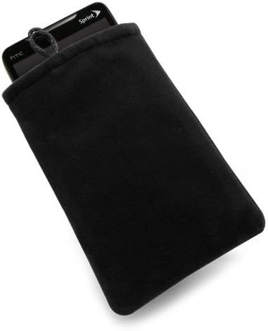 Boxwave futrola za Garmin Dezl 560LMT - baršunasta torbica, rukav od meke velur tkanine sa vezicom za Garmin Dezl 560lmt-Jet Black