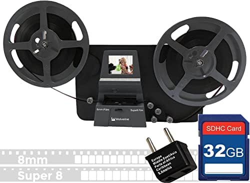 WOLVERINE 8MM & SUPER 8MM REELS Digital MovieMaker Pro film Digitizer, filmski skener, 32GB SD memorijska kartica, dvostruki napon