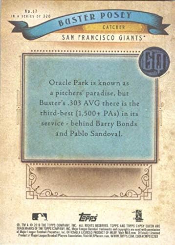 2019 gornja dijela Gypsy Queen 17 Buster Posey San Francisco Giants MLB bejzbol trgovačka kartica