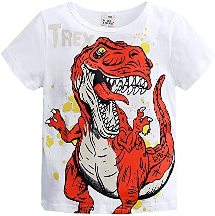 5 Odjeća za ljetne toddler dječake Djevojke kratki rukav crtić Dinosaur otisci majica Termalni top