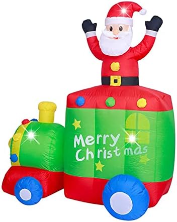 Pifude otac božićni božićni na napuhavanje Santa Claus sa željezničkim igračkama Božićni ukras na otvorenom Garden rekviziti