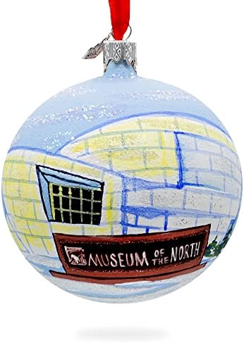 Muzej Univerziteta Aljaske sjevera, Fairbanks, Aljaska, SAD staklena lopta Božićni ukras 4 inča