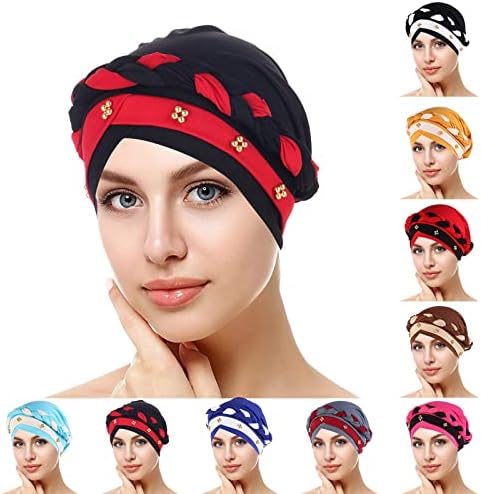 Bohemian Turban za žene blok boje za glavu oblozi elegantan Twist čvor rak pokrivala za glavu meka udobna nabrana kapa