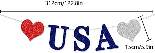 Awocan 2pcs 4. srpnja Dekoracije, banner crvene bijele plave zvijezde Američki dan sjećanja za zabavu Nezavisnost Party Home Outdoor