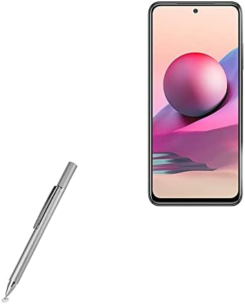 Boxwave Stylus olovka Kompatibilan je s Xiaomi RedMi Napomena 10S - Finetouch kapacitivni olovci, super precizan olovka za Xiaomi Redmi Note 10S - Metalno srebro